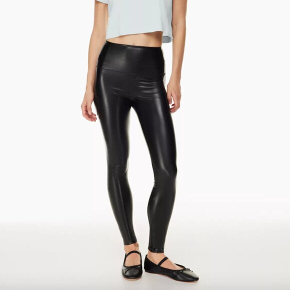 Aritzia Wilfred Free Black Japanese Vegan Leather Daria High Waist Leggings - Picture 1 of 8